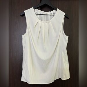 Calvin Klein White Sleeveless Blouse